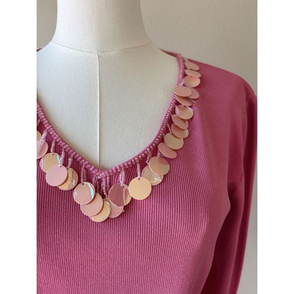 Vintage y2k finity sequin embellished ribbed top - Picture 9 of 9